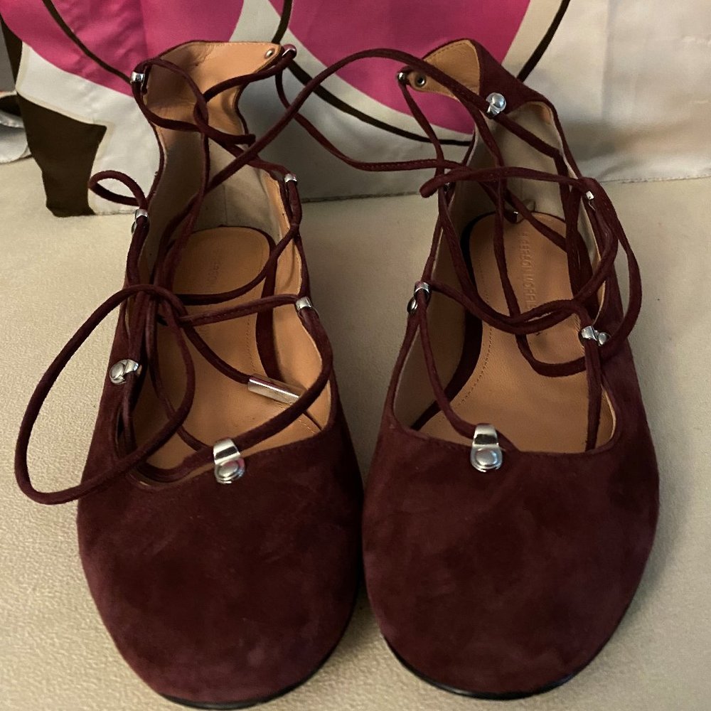 Sigerson Morrison Suede Gladiator Flats
